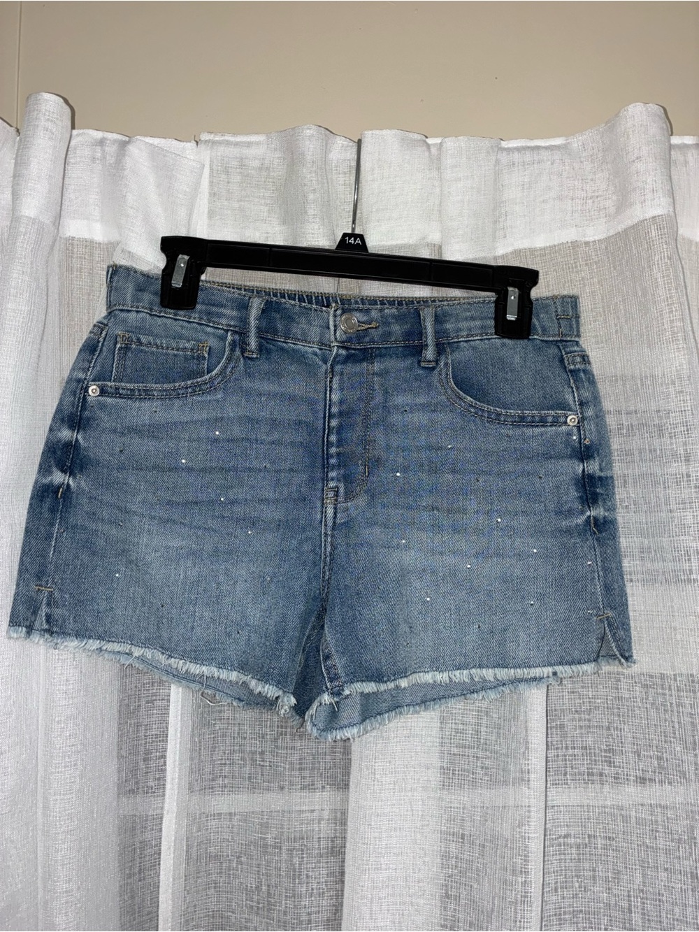 Imperial Star Blue Denim Cutoff Shorts with Sparkle